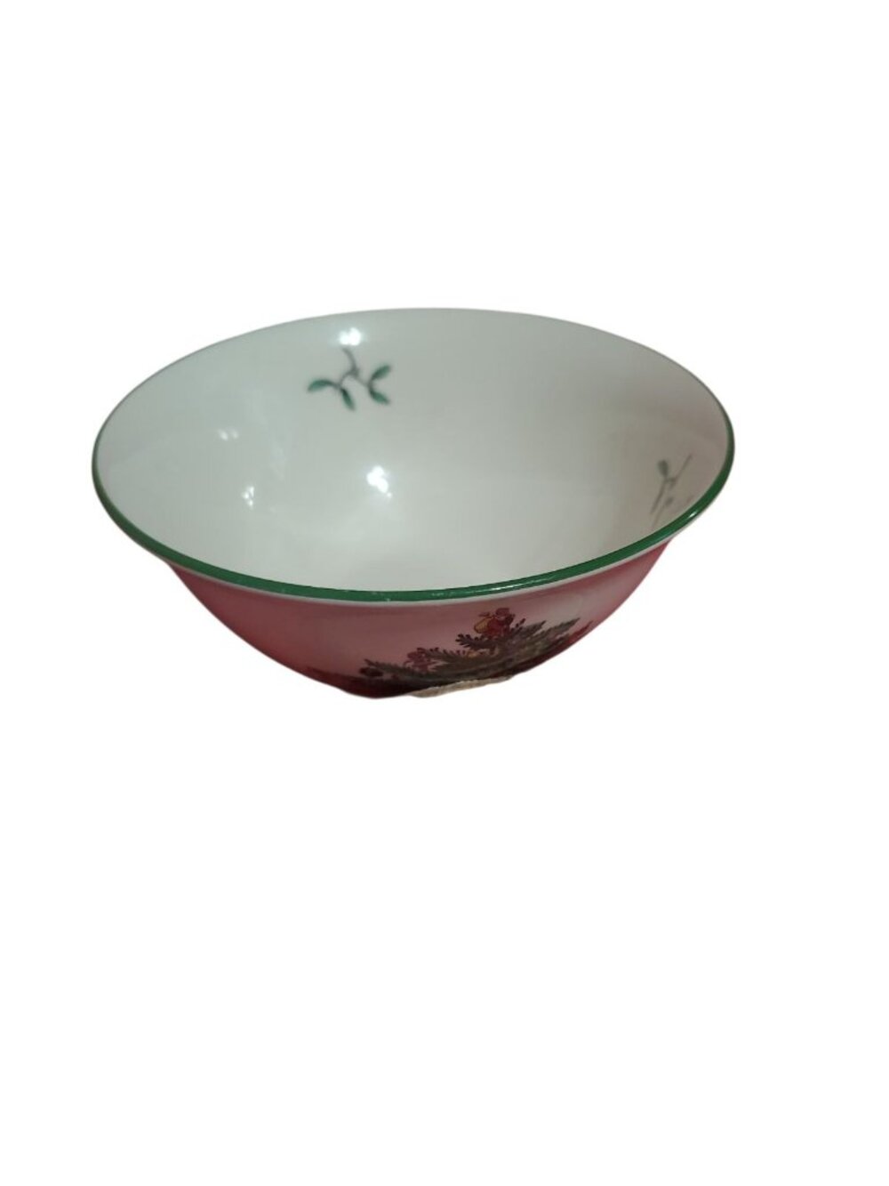 Spode Christmas Tree Bowl  Red transferware Holiday serving bowl - Picture 6 of 10